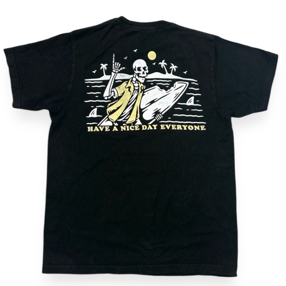 CALL YOUR MOTHER Black Crew Neck Shirt Shark Bait Beach VINTAGE
